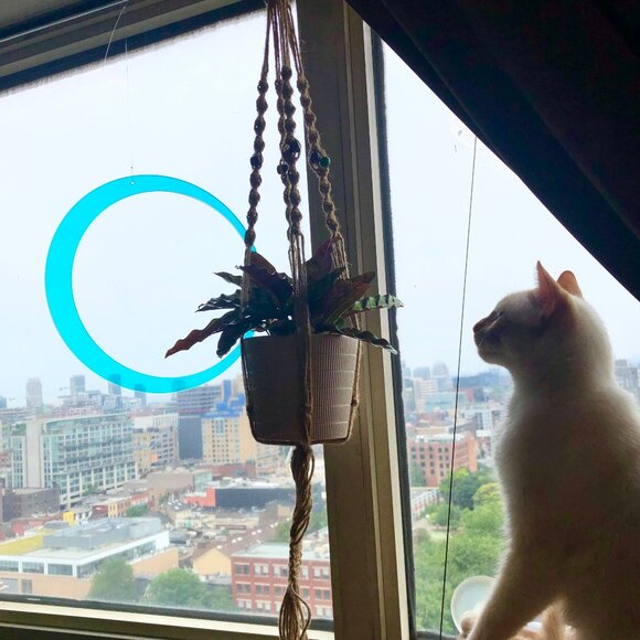 Vintage macrame plant holder hanger with beads - Picture 7 of 10